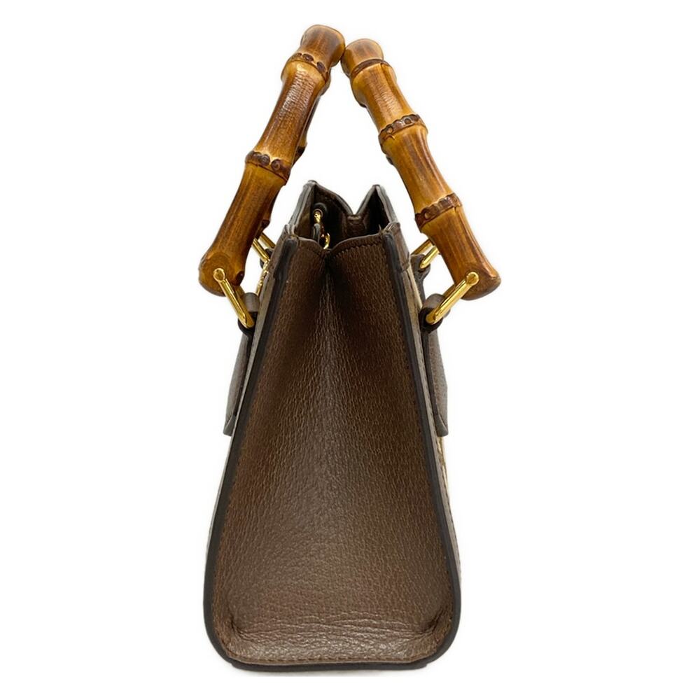 Gucci Diana Mini Tote Bag Tote Bag 655661 Dark Brown Beige Jacquard Leather - Picture 4 of 15